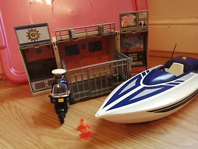 Buy Playmobil Police Station, Motorbike And Motorboat • 13.70£