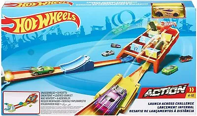 Buy Hot Wheels Action Launch Across Challenge Track Playset GBF89 Brand NEW & Boxed • 22.99£