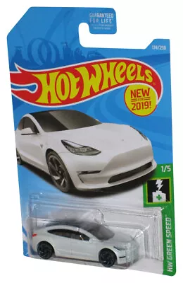 Buy Hot Wheels HW Green Speed 1/5 (2019) White Tesla Model 3 Car 174/250 • 29.15£