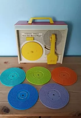 Buy Vintage Fisher Price (Music Box) Record Player 1971 Has All 5 Records. Needs Att • 12£