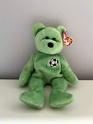 Buy Ty Beanie Babies Kicks Football Bear Cuddly Toy - With Tags • 2.99£