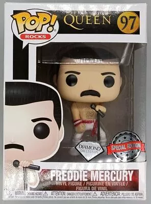 Buy #97 Freddie Mercury - Diamond Rocks - Queen - Damaged Box Funko POP + Protector • 19.99£