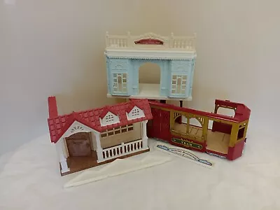 Buy Sylvanian Familes House, Ice Cream Shop And Tram, Some Parts Missing. • 9.99£