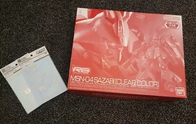 Buy Bandai Limited RG 1/144 Sazabi MSN-04 Clear Color New With Free Water Decal  • 60£