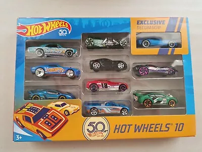 Buy Hot Wheels 50th Anniversary 10 Pack Gift Set Amazon Exclusive C65 • 68.92£