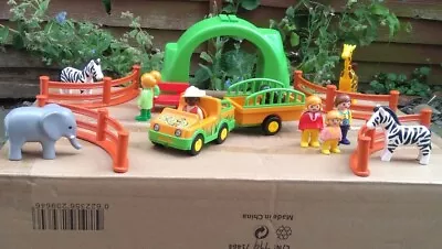 Buy Playmobil 123 Zoo With Vehicle, Elephant, Zebra, Giraffe And Monkey  • 20£