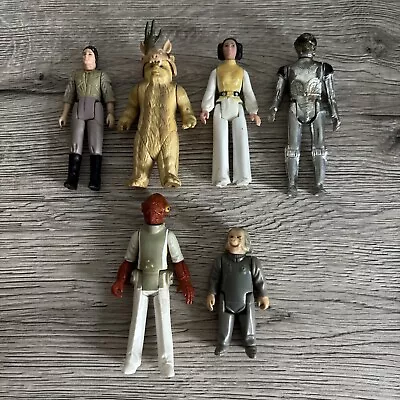 Buy X6 Vintage KENNER STAR WARS Figures - Leia Ackbar  Ugnaught Death Star Droid  • 24.99£