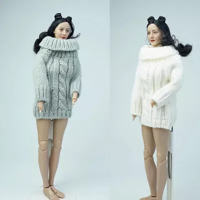 Buy 1/6 Scale Turtleneck Loose Casual Sweater Knit For 12  Female Action Figure • 13.19£