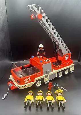 Buy Playmobil Vintage Fire Engine Toy Truck Vehicle With 5 Fire Fighter Figures • 22.99£