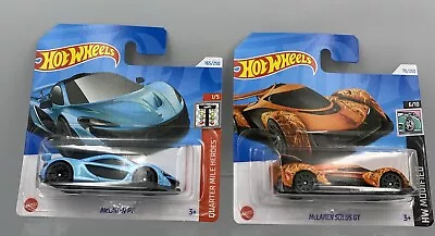 Buy Hot Wheels McLaren P1 BLUE & McLaren Solus Gt Orange H Case 2024 • 14£