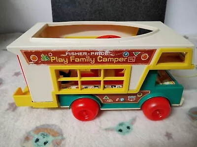 Buy Vintage Fisher Price Little People #994 PLAY FAMILY CAMPER 1973-1976 • 16.99£