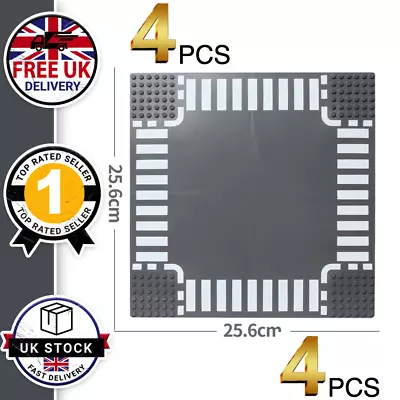Buy 4PCS Baseplates Compatible For LEGO Cross Road Car Base Plate | 32x32 Dot GREY • 12.99£
