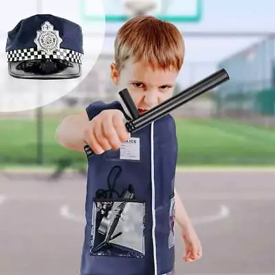 Buy Police Dressing Up Set With Hat Vest Role Play Costume Toy For Kids Birth Gift • 18.16£