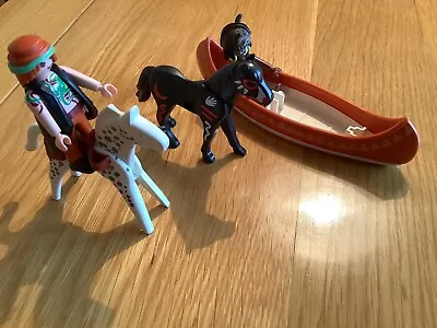 Buy Vintage Playmobil Indians - Canoe - Horses • 2.99£