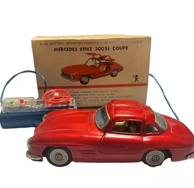 Buy Bandai Tin Toy Car Benz 300SL Coupe Gullwing W/remote Control W/BOX F/S FEDEX • 524.13£