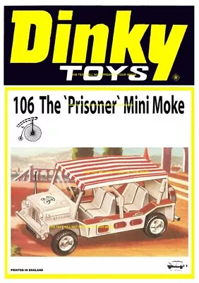Buy Dinky Toys The Prisoner Mini Moke  A5 Shop Counter / Wall Display  New .  Joe 90 • 7.95£