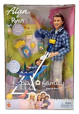 Buy 2002 Barbie Happy Family Alan & Ryan Dad & Son Stroller Set / Mattel 56710, NrfB • 143.23£
