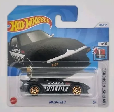 Buy Hot Wheels Mazda RX-7 80/250 HW First Response 8/10 2024 Black Police HTD54 • 4.49£