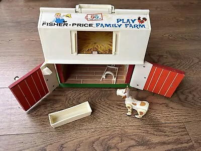 Buy Vintage 1967 Fisher Price 915  Little People Play Family Farm Barn Cow & Trough • 3.95£