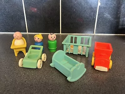 Buy Vintage Fisher Price Little People Baby Play Furniture Changer Chair Pushchair • 18.99£