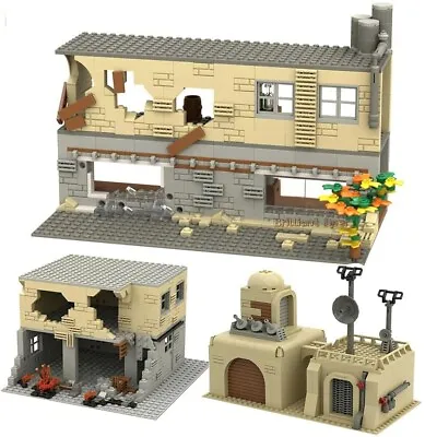 Buy Military Base Bunker Ruins Army Building Blocks Minifigures WWII Scene Weapons • 7.95£