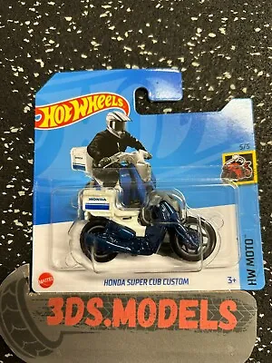 Buy MOTORBIKES HONDA SUPER CUB CUSTOM BLUE Hot Wheel **COMBINE POSTAGE** • 2.45£