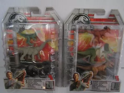 Buy X2 Mattel JURASSIC WORLD SERIES 3 MINI ACTION DINOS DINOSAUR SETS FPN83 & FPN84 • 19.99£