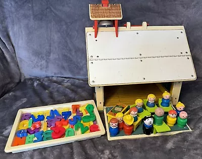 Buy Vintage Fisher Price Play Family School House With Letters & Figures 1970s • 24£