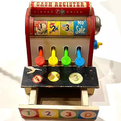 Buy Vintage 1960s Fisher Price Cash Register - Early Version - Read • 9.34£