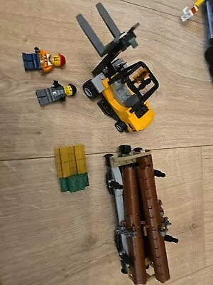 Buy Lego Train Log Truck And Forklift Truck Bank Gold Cash Pallet From 60198 • 29.99£