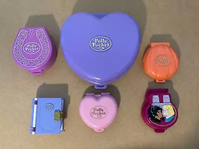Buy 6x Vintage Polly Pocket Compact Playsets Bluebird Toys 1989 - 1990s • 89.99£