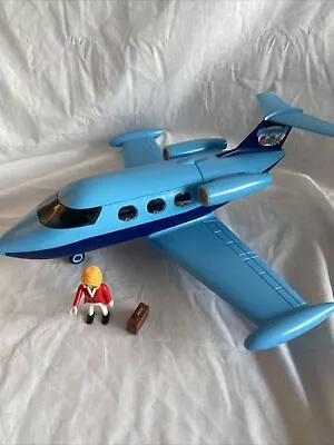 Buy Playmobil Family Fun Park 9366 Jet Plane Aeroplane Blue Figure And Suitcase • 22.95£