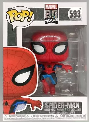 Buy Funko POP #593 Spider-Man (First Appearance) - Marvel 80 Years With Protector • 15.99£