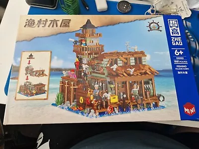 Buy Fishing Village Cabin Modular Build 1881 Pieces With Figures 1 Available Now • 15.99£