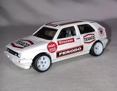 Buy Hot Wheels Vw Golf Mk2 White Race Car Custom Decals Loose Real Riders See Photos • 8.40£