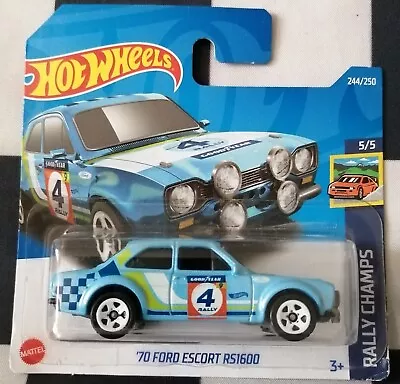 Buy 2022 Hot Wheels 70 Ford Escort RS1600 Rally Champs Short Card 244/250 #5/5 • 3.95£