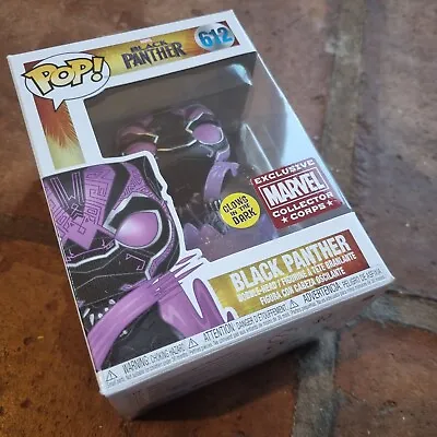 Buy Funko Pop! BLACK PANTHER 612 EXCLUSIVE COLLECTOR CORPS GLOW IN THE DARK • 39.99£