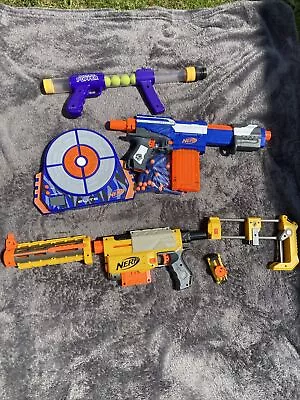 Buy Nerf Gun Bundle + Bullets + Attachments & Party Popper Gun • 11.50£