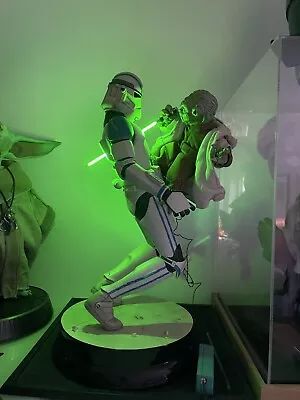 Buy Sideshow Star Wars Yoda & Clone Trooper Premium Format Statue Lightsaber Upgrade • 1,299£