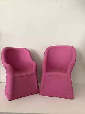 Buy 1990 MTC Hot Pink Wicker Rattan High Back Chair X2  Barbie Doll Dream House • 14£