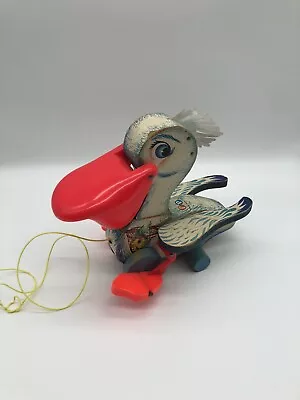 Buy Vintage Fisher Price Big Bill Pelican Wooden Pull Toy #794 1960s Working No Fish • 34.99£