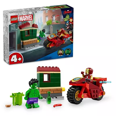 Buy LEGO Marvel 76287 Iron Man With Bike And The Hulk Age 4+ 68pcs • 15.95£