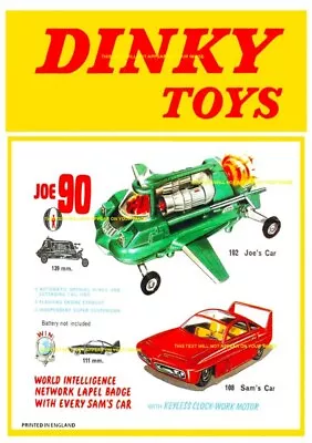 Buy Dinky Joe 90 / Sams Car  A5 Shop Counter / Wall Display  New .  Thunderbirds. • 7.95£