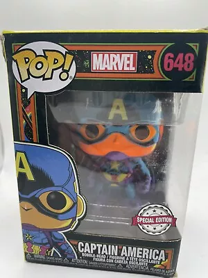 Buy Funko POP! Marvel Captain America Blacklight #648 Vinyl Figure Special Edition  • 5.99£