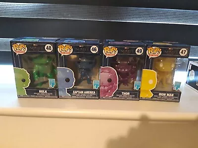 Buy Marvel Funko Pop Bundle Art Series #46 #47 #48 #49 Thor Hulk Iron Man Cpt Americ • 19.99£