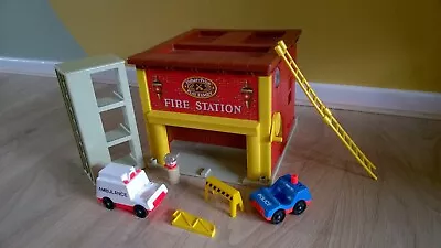 Buy Vintage Fire Station Fisher Price Toys Little People Play Family 1979 Working • 19.75£