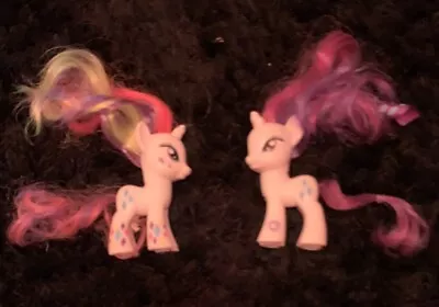 Buy 2 White My Little Pony Figures - 1 With Rainbow Hair • 2.99£