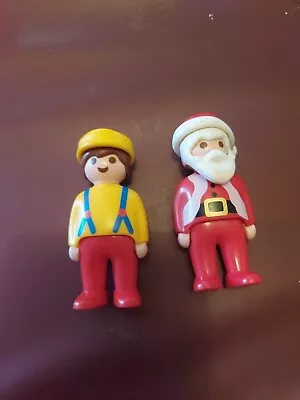 Buy 2 X Vintage Geobra 1990 Playmobile Figures Little Girl And Father Christmas Vgc • 8.99£