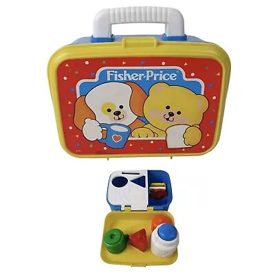 Buy Fisher Price Puppy Bear Lunch Box Toy Activity Shape Sorter Vintage 1992 Retro • 19.99£