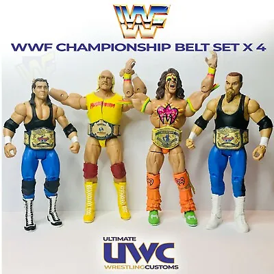 Buy WWF WWE Elite Size Custom Wrestling Belt Set X 4 Mattel / Jakks / Hasbro  • 9.99£